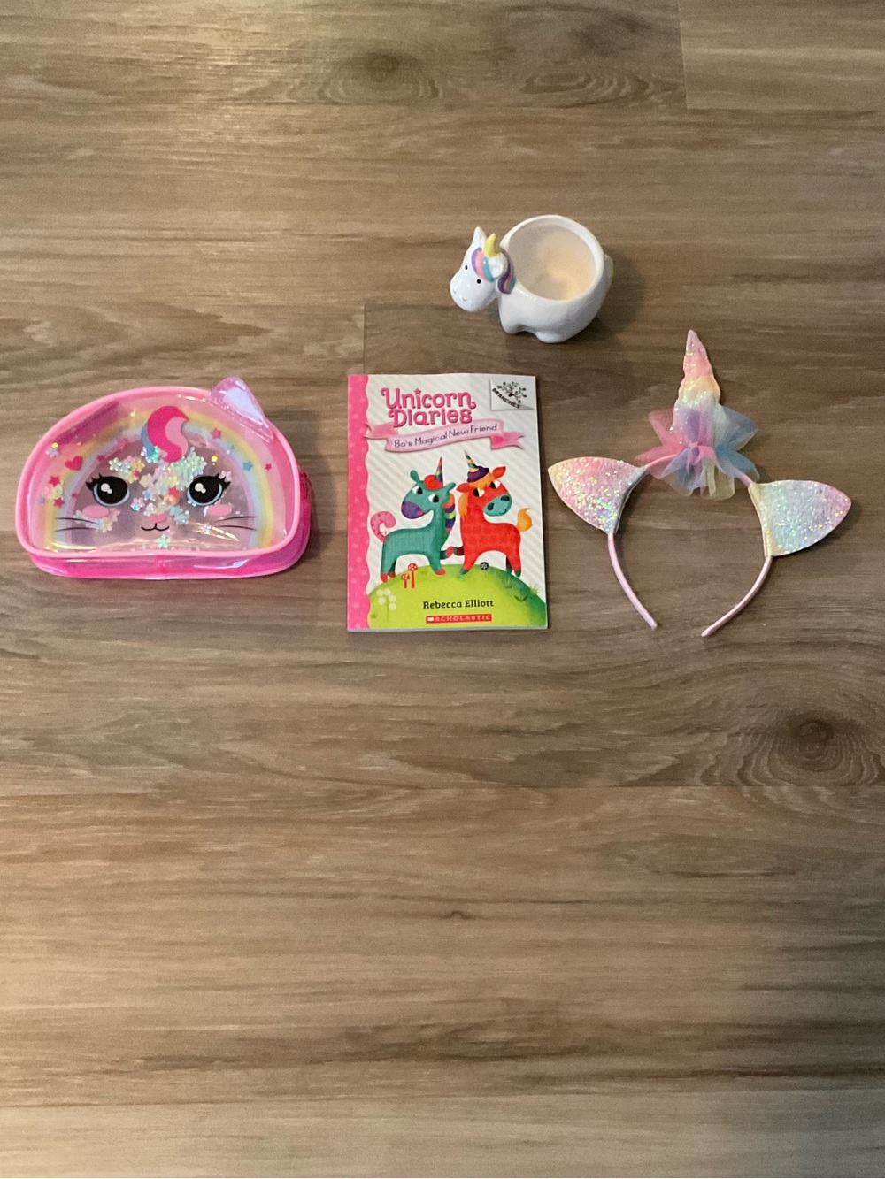 Scholastic |  Unicorn Play Set - Pink Glitter Headband, Pink Purse, Book & Cup